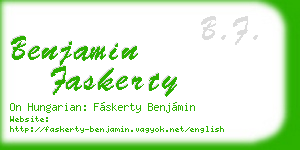 benjamin faskerty business card